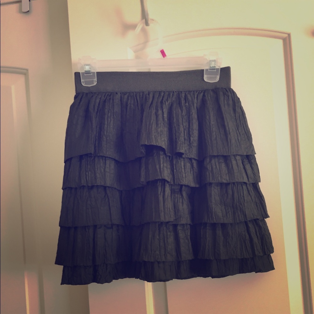 Dark green ruffled skirt